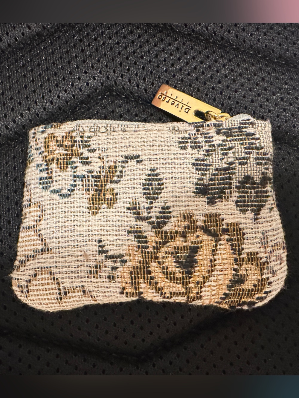 Diverso Italy Vintage Textured Multi- Coloured Woven Patterned Coin Purse